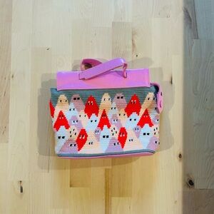 Min & Mon New York Wayuu Handwoven Leather Bag - Pink Ghost Pattern - Rare